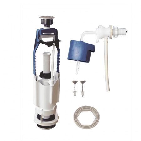 Арматура для бачка боковая подводка, хромированная кнопка А105.56.14.3 (22)