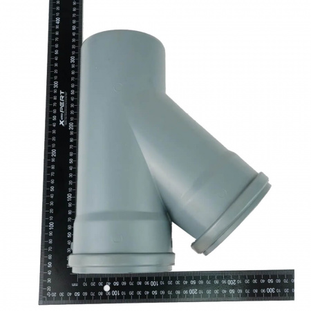 Тройник ППР Ø110х110мм 45° СЕРЫЙ для внутренней канализации (10)
