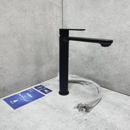 Смеситель на раковину высокий HAIBA HB11590-7 ЧЕРНЫЙ (лат., 35мм)