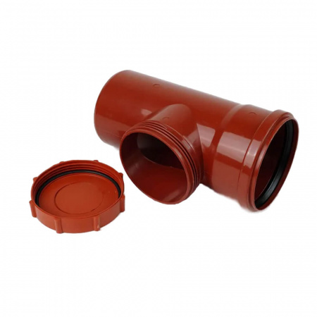 Ревизия с крышкой ППР Ø110мм ОРАНЖ для наружней канализации (10)