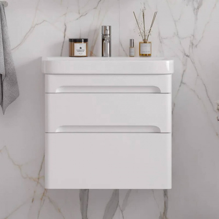 Тумба в ванную комнату подвесная НАЙС 70.2Я/Nice 70.2Y БЕЛЫЙ Soft Touch под ум-к НАЙС 70 (9595-70)