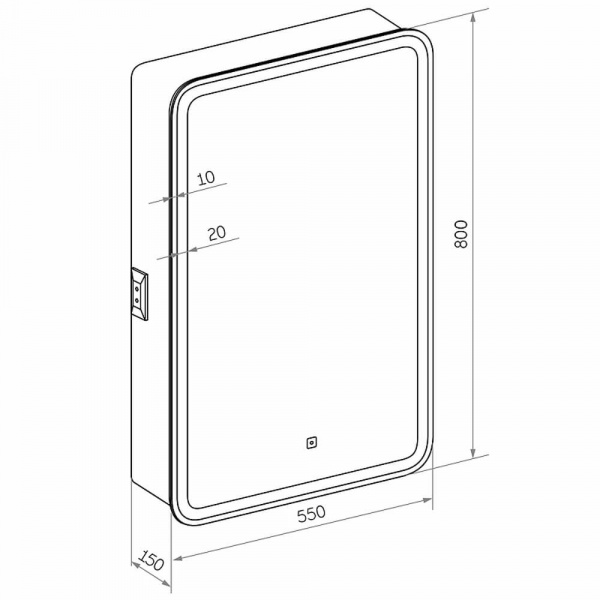 Зеркало со шкафом Континент Elliot Led 55 R размеры