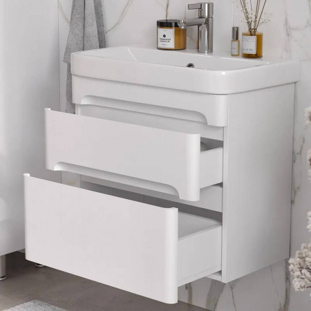 Тумба в ванную комнату подвесная NICE 70.2Y БЕЛЫЙ Soft Touch под умывальник NICE 70 (9595-70)