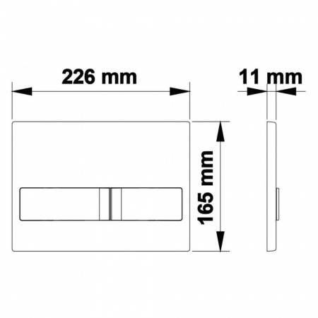 Кнопка BERGES L3 (Line) хром глянец, для инсталляции NOVUM, 040013 (226х165х11мм)