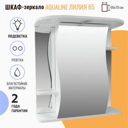 Шкаф зеркальный ЛИЛИЯ 65 с подсветкой