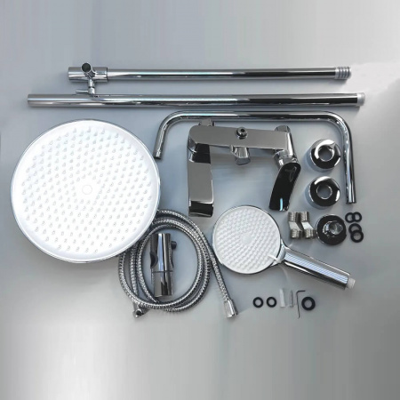 Смеситель для душа (зонт, круг) со стойкой HAIBA HB24553 (лат., с изливом)(4)