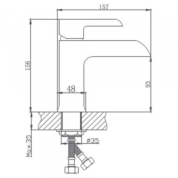 Смеситель для раковины Haiba HB10805-7 размеры Смеситель для раковины Haiba HB10805-7 размеры