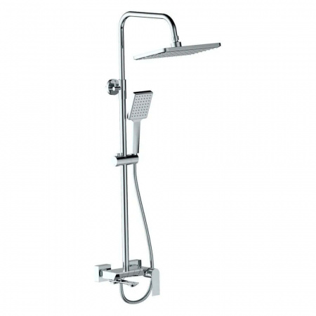 Смеситель для душа (зонт, квадрат) со стойкой HAIBA HB24639 (лат., с изливом)(4)