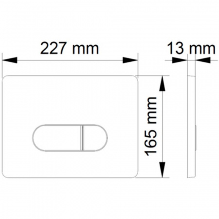 Кнопка BERGES D5 (Drop) Soft Touch черная, для инсталляции NOVUM, 040035 (227х165х13мм)