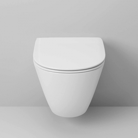 Унитаз подвесной GROSSMAN GR-4411SQ смыв ТОРНАДО, сиденье легкос-ое тонкое микролифт (520х360х375)