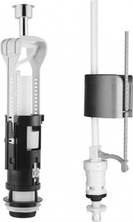 Арматура для бачка нижняя подводка, хромированная кнопка, двойной смыв WC3562-18-MR (18)