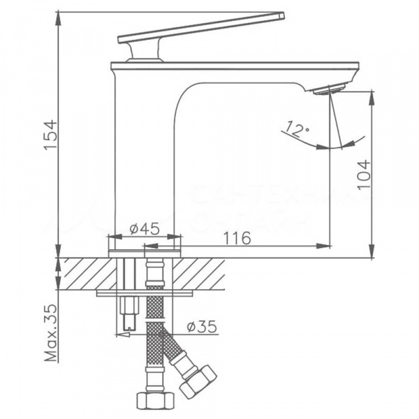 Смеситель для раковины Haiba HB10589 размеры Смеситель для раковины Haiba HB10589 размеры
