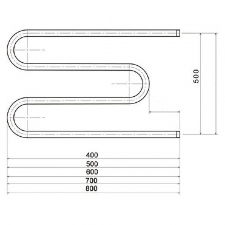 Полотенцесушитель водяной М1 50х50см 1" ТРУГОР из нержавеющей стали без присоед-го комплекта (5)