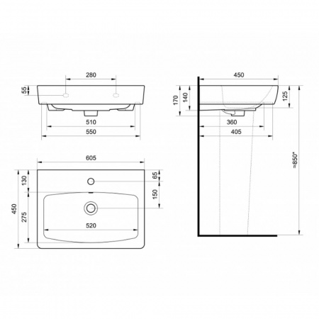 Умывальник мебельный НЕО 60