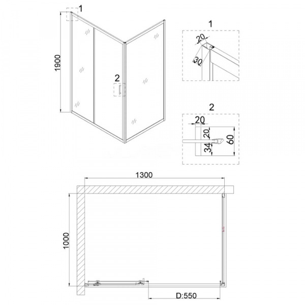 Душевое ограждение Niagara Nova NG-82-13AВ-A100В