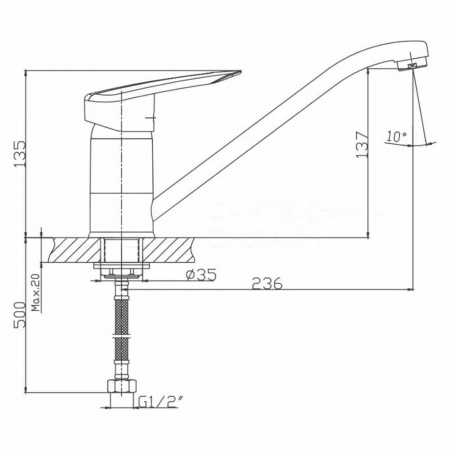 Смеситель на мойку HAIBA HB4907 (лат., 40мм)