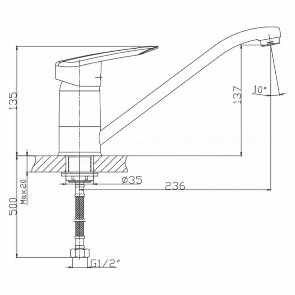 Смеситель для кухни Haiba HB4907 размеры Смеситель для кухни Haiba HB4907 размеры