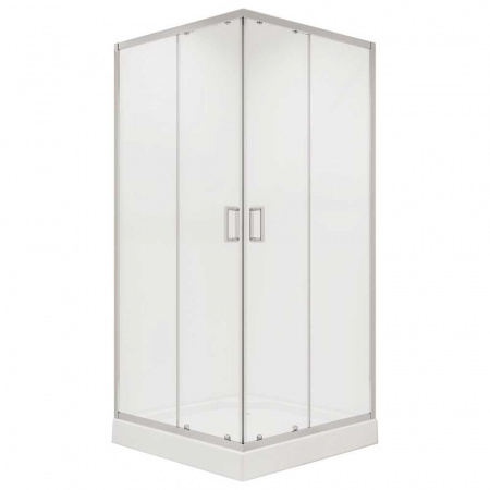 Душевой уголок 90х90х195 КВАДР без поддона профиль ХРОМ стекло (6мм) ПРОЗРАЧНОЕ NG-6608-08
