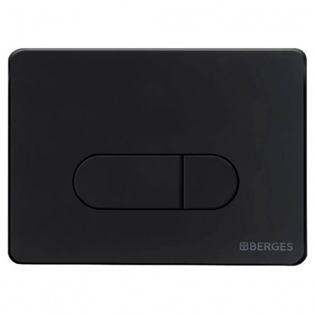 Кнопка BERGES D5 (Drop) Soft Touch черная, для инсталляции NOVUM, 040035 (227х165х13мм)