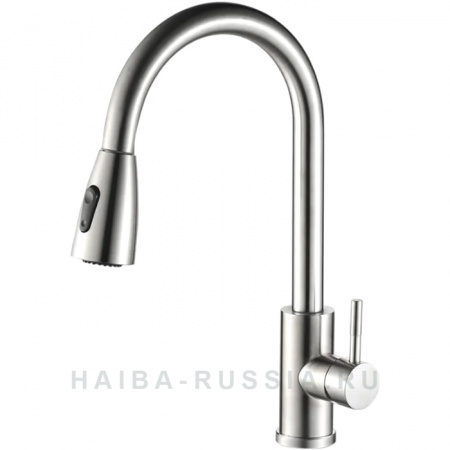 Смеситель на мойку с гибким изливом с выдвижной лейкой HAIBA HB73304-2 (лат., 35мм)