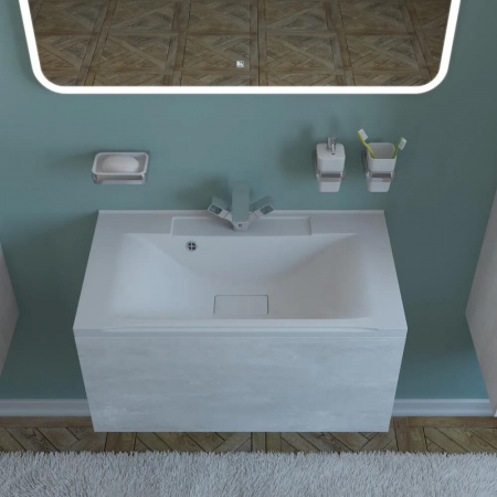 Тумба в ванную комнату подвесная КРИСТАЛЛ 100 (22) БЕЛЫЙ  под умывальник MILEN 100