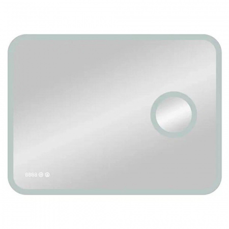 Зеркало BLISS 90 900х700мм (LED-подсветка, сенсорный выключатель, линза с 3-ным увеличением, часы)